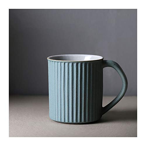 ZHANGJINYISHOP2016 Kaffeetassen 10 Unzen Porzellan Espressotasse Streifen KeramikTeeBecher Kaffeetassen for Kaffee Getränk Latte Cafe Mokka und Tee Tasse Becher (Color  Blue)