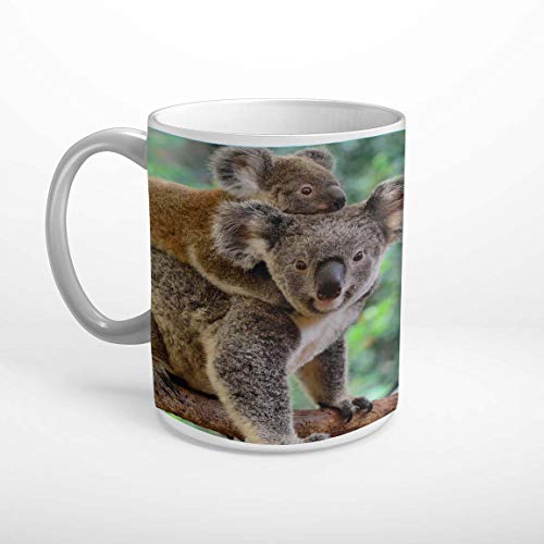 DesFoli Koala Australien Baumstamm Tiere Tasse Spruch Motiv Fototasse Kaffeebecher T1167